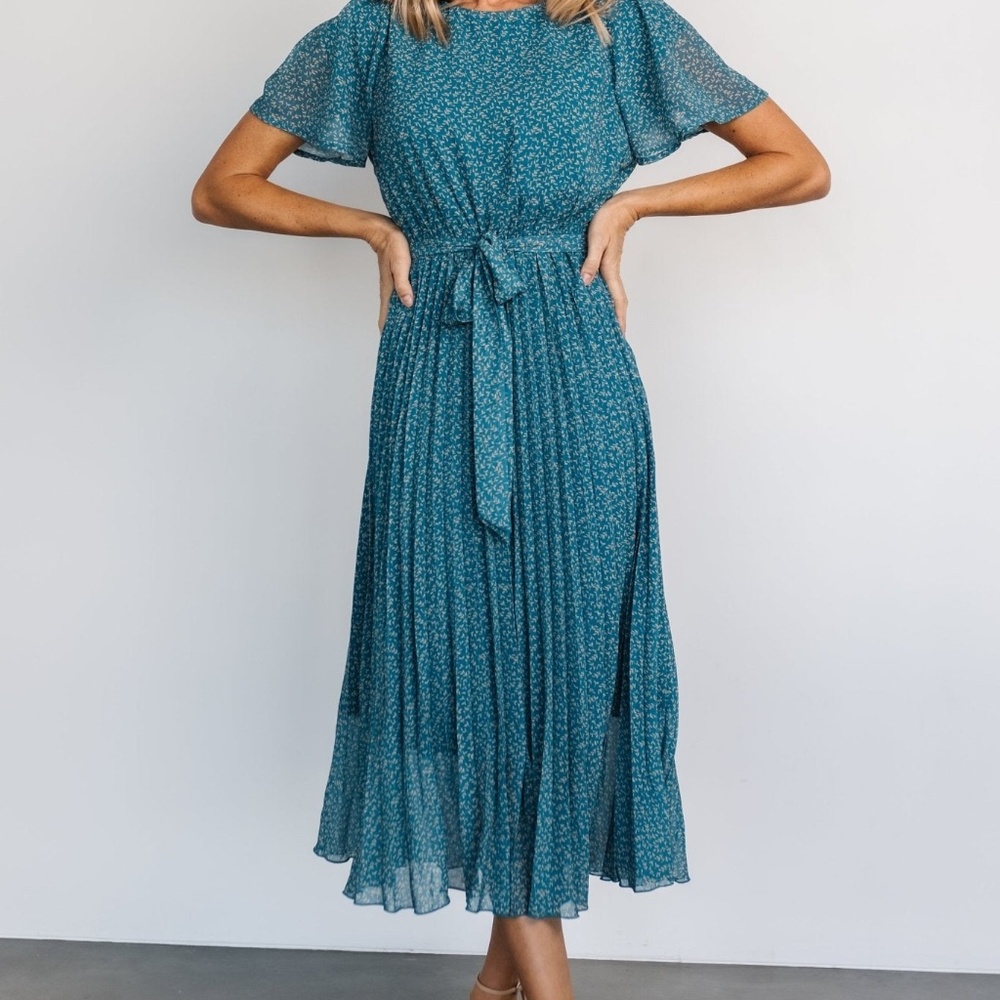 Baltic Born Prim Pleated Dress | Persian Blue Print Size MM - Picture 4 of 5